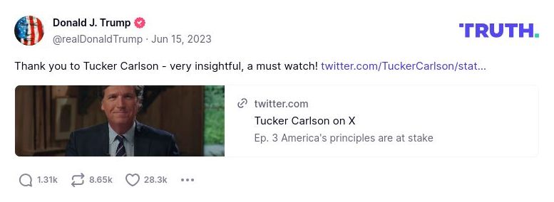 Post image from Donald Trump