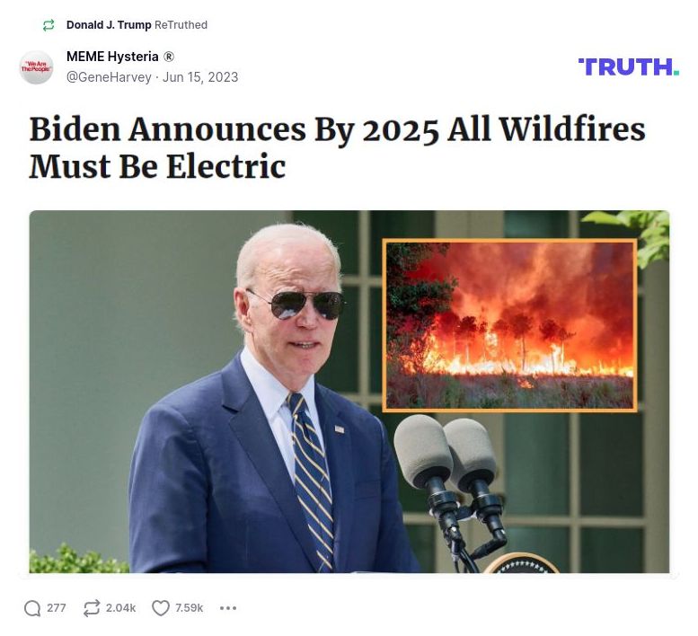 Post image from Donald Trump