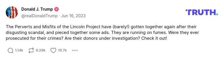 Post image from Donald Trump