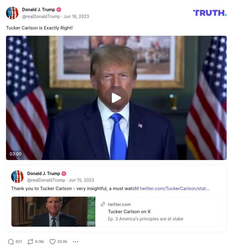 Post image from Donald Trump