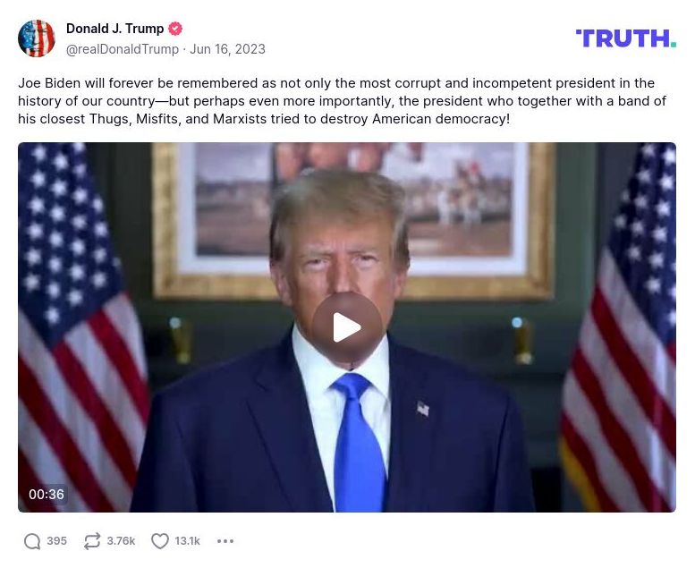 Post image from Donald Trump