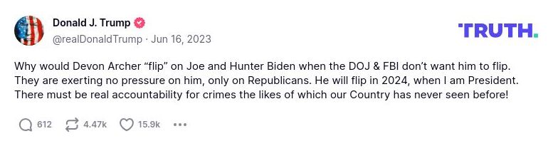 Post image from Donald Trump