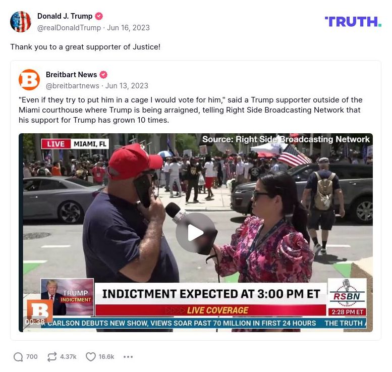 Post image from Donald Trump