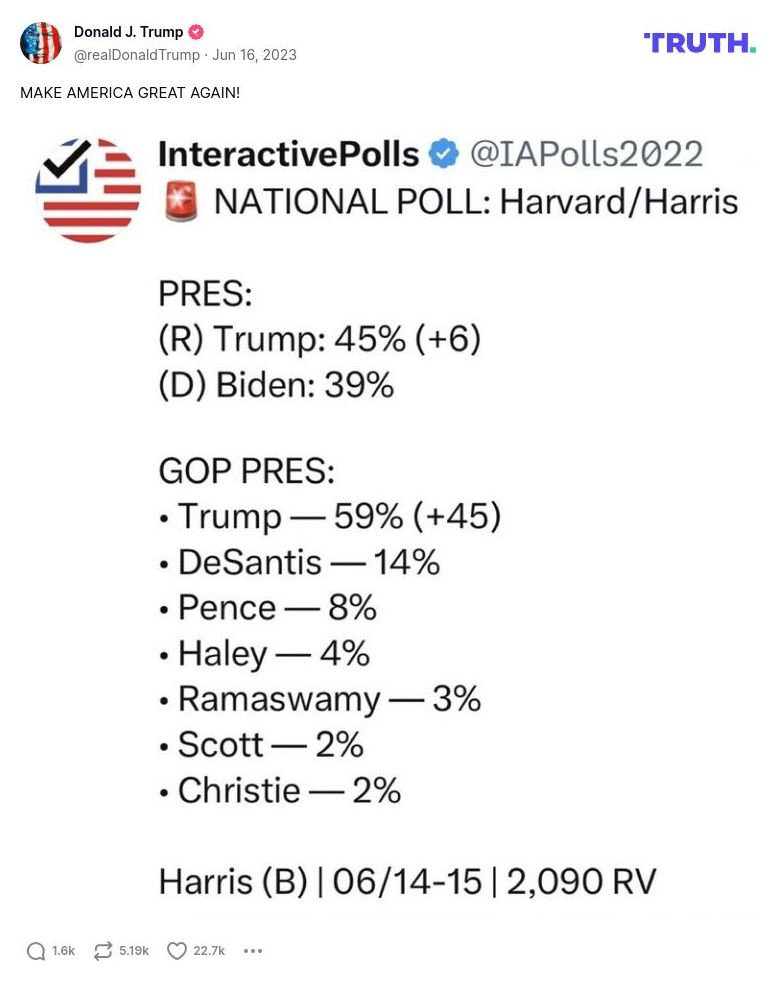 Post image from Donald Trump