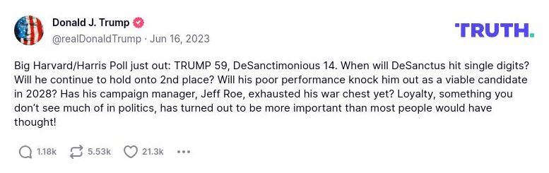 Post image from Donald Trump