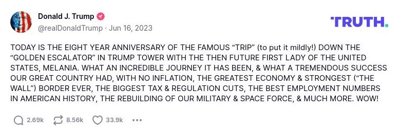 Post preview from Donald Trump