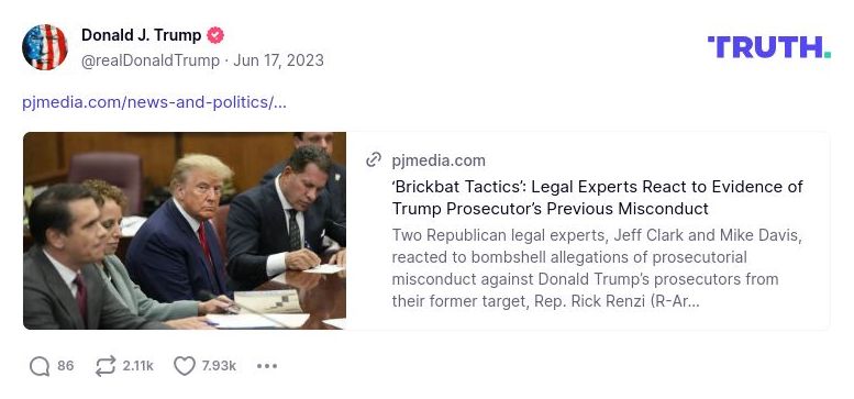 Post image from Donald Trump