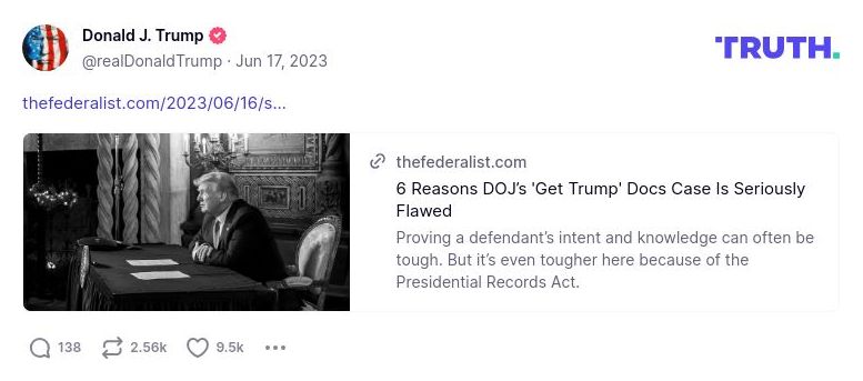 Post image from Donald Trump