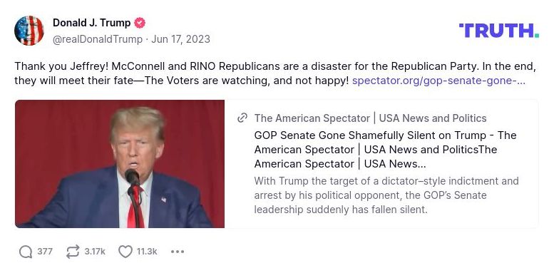 Post image from Donald Trump