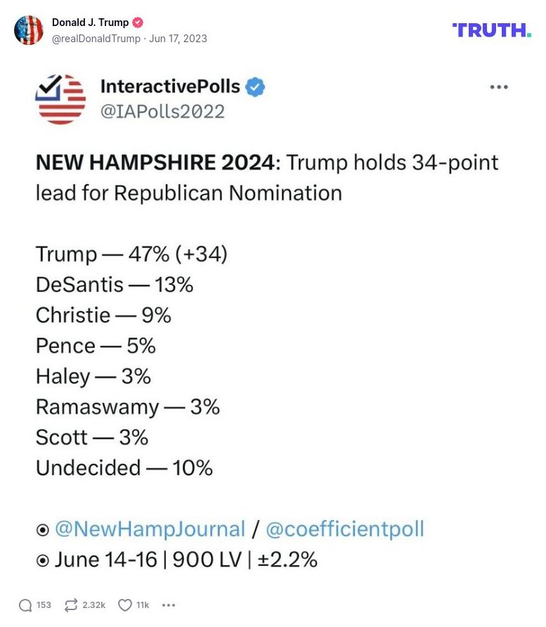 Post image from Donald Trump