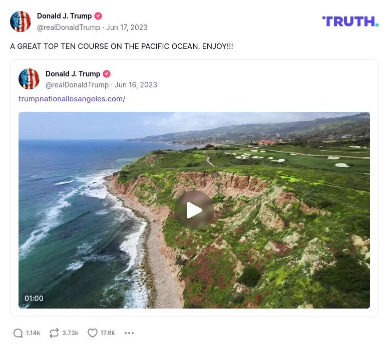 Post image from Donald Trump