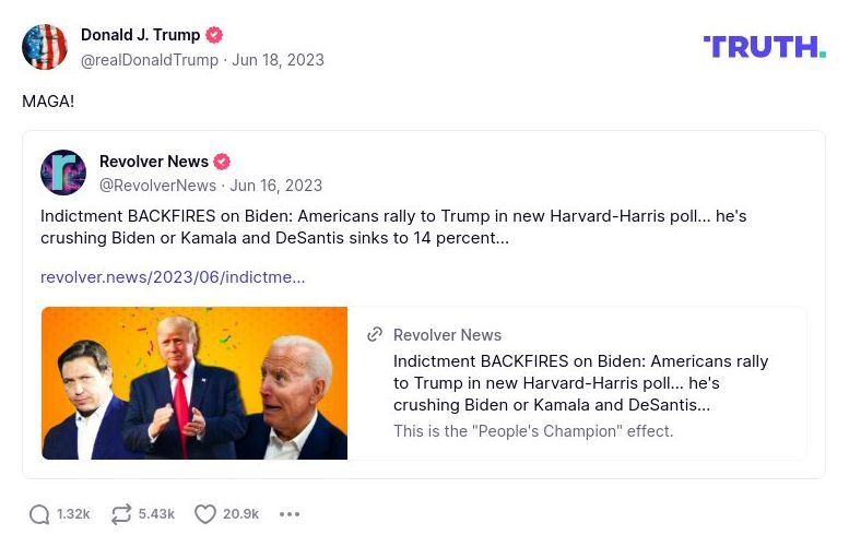 Post image from Donald Trump