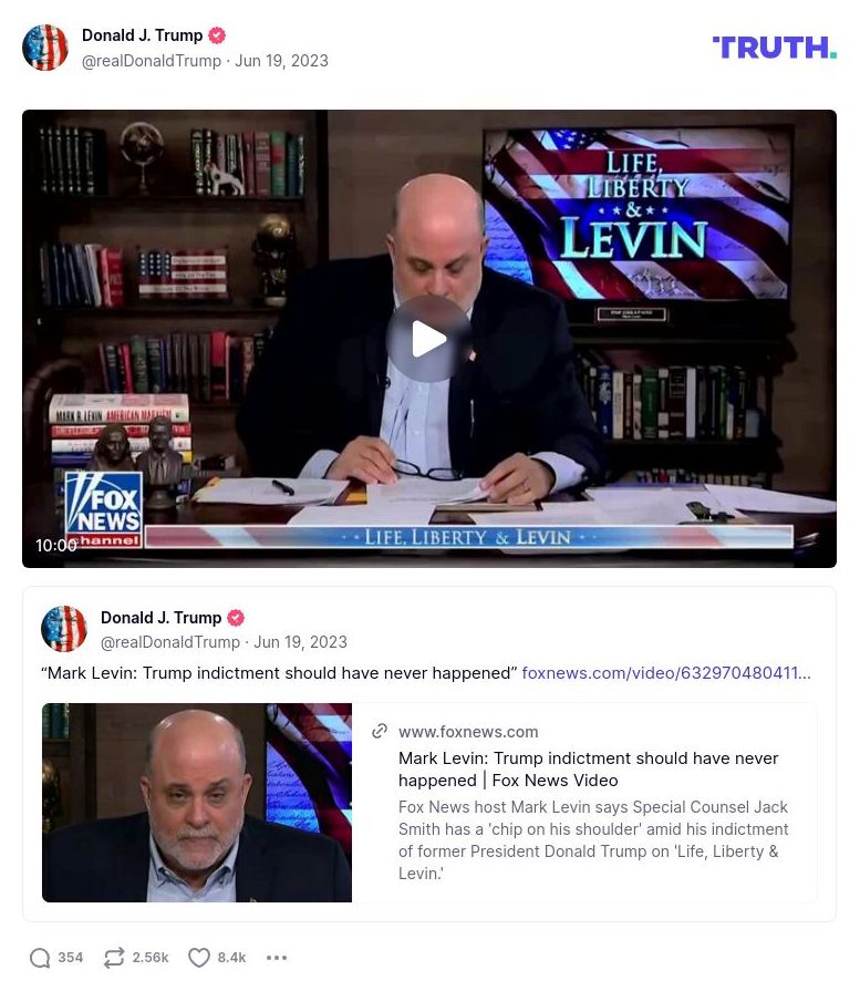 Post image from Donald Trump