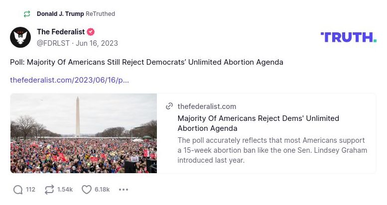 Post image from Donald Trump