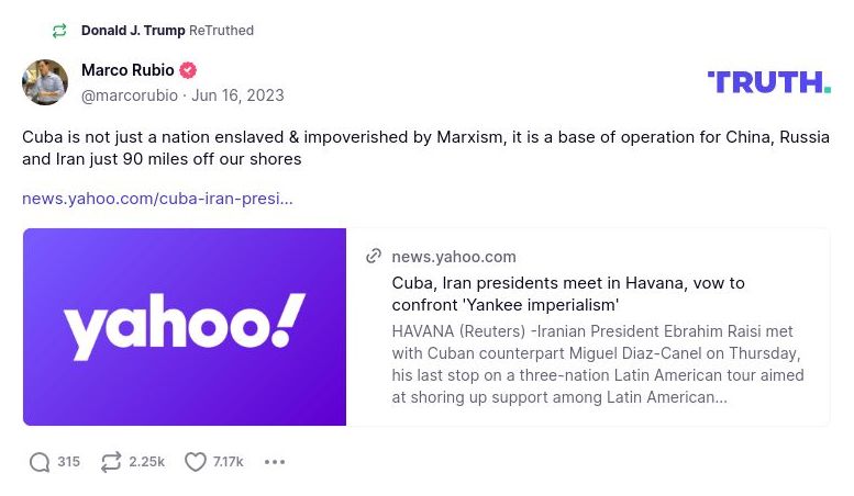 Post preview from Donald Trump