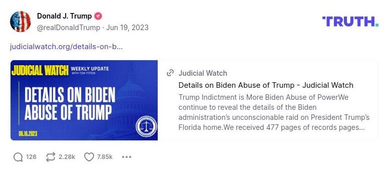 Post image from Donald Trump