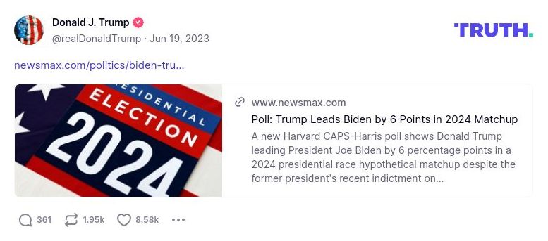 Post image from Donald Trump