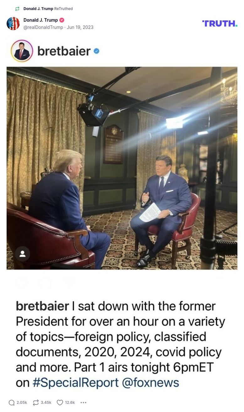 Post image from Donald Trump