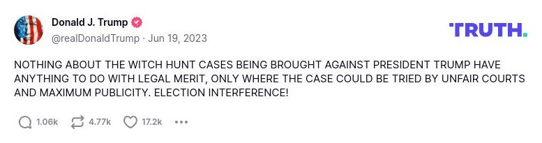 Post image from Donald Trump