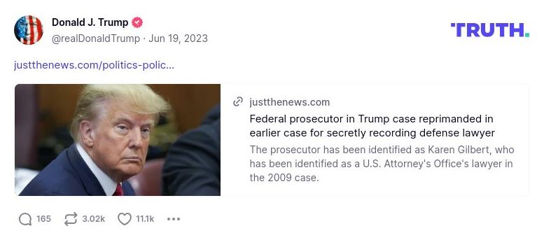 Post image from Donald Trump