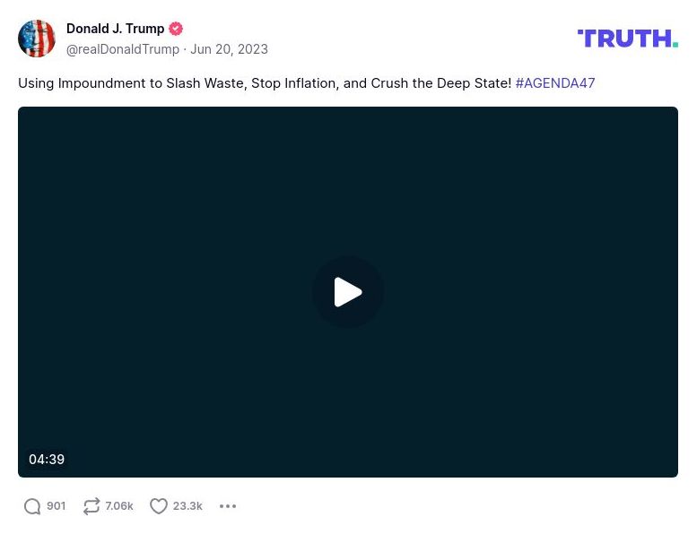 Post preview from Donald Trump