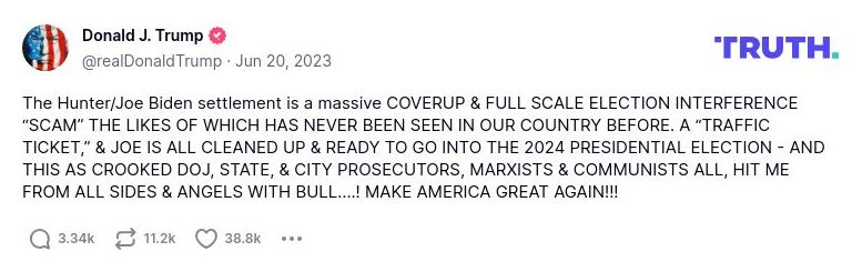 Post image from Donald Trump