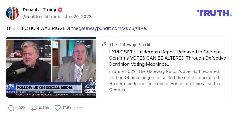 Post image from Donald Trump