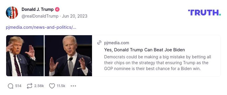 Post image from Donald Trump