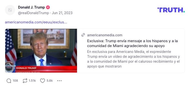 Post image from Donald Trump