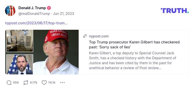 Post image from Donald Trump