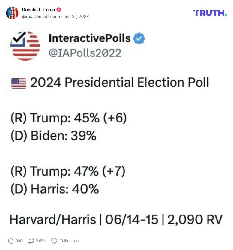 Post image from Donald Trump