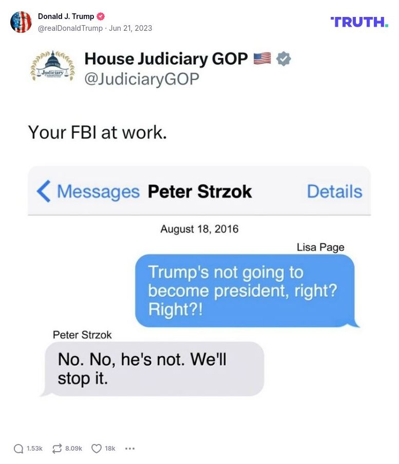 Post image from Donald Trump