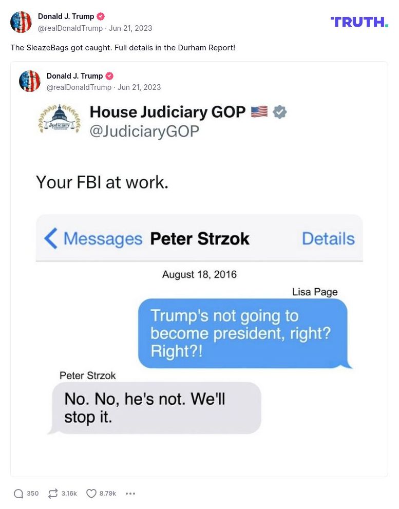 Post image from Donald Trump