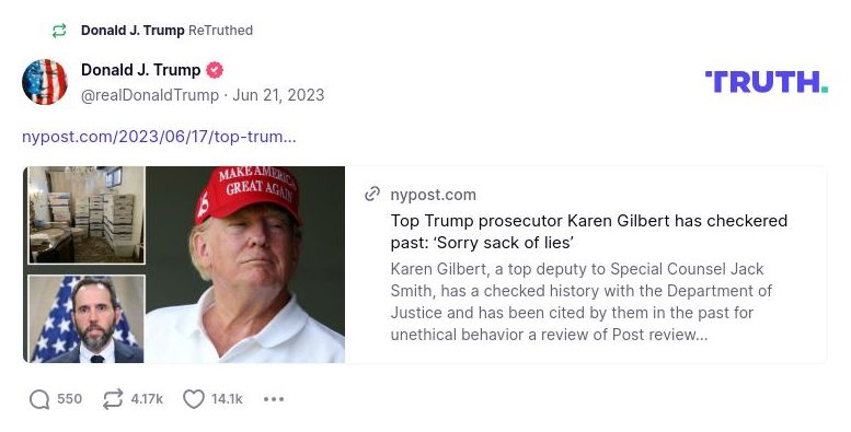 Post image from Donald Trump