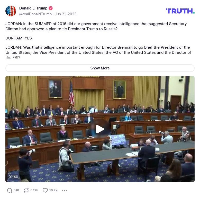 Post image from Donald Trump