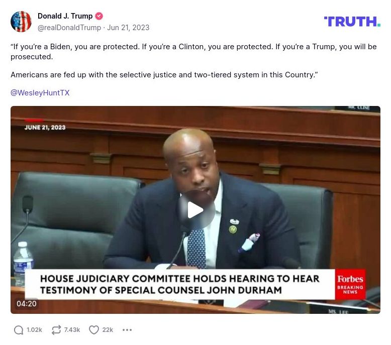 Post image from Donald Trump