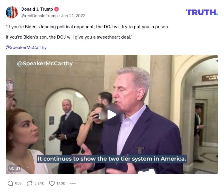 Post image from Donald Trump