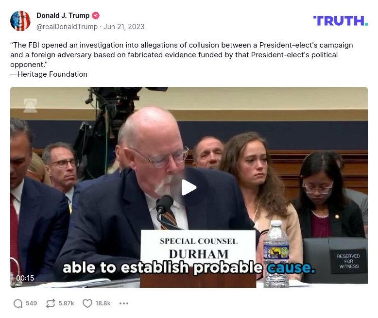 Post image from Donald Trump