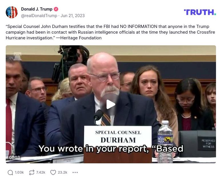 Post image from Donald Trump