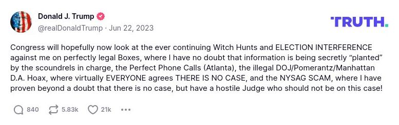 Post image from Donald Trump