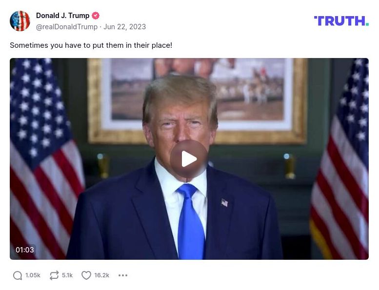 Post image from Donald Trump