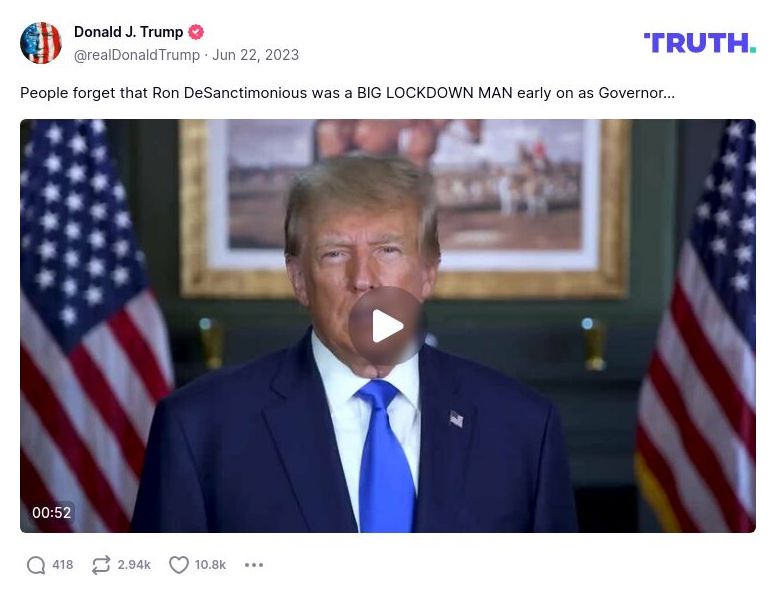 Post image from Donald Trump