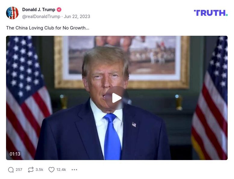 Post preview from Donald Trump