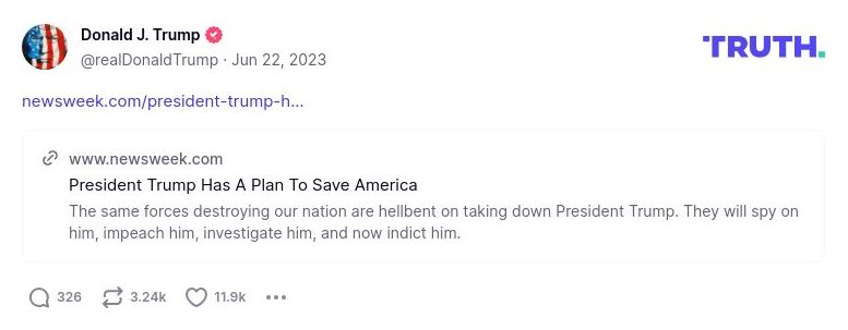 Post image from Donald Trump