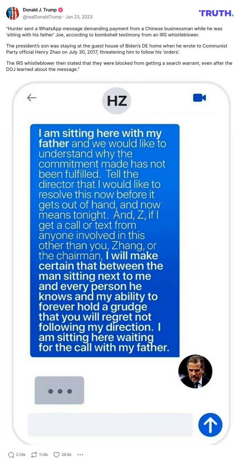 Post image from Donald Trump