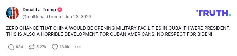 Post preview from Donald Trump