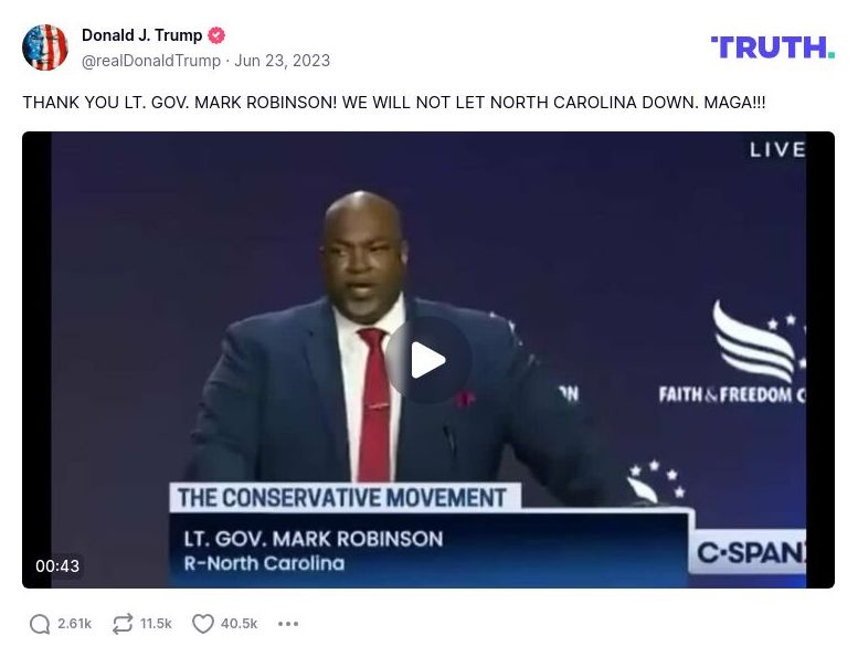 Post image from Donald Trump