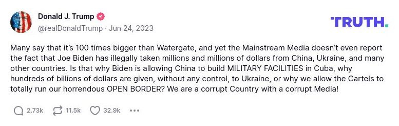 Post preview from Donald Trump