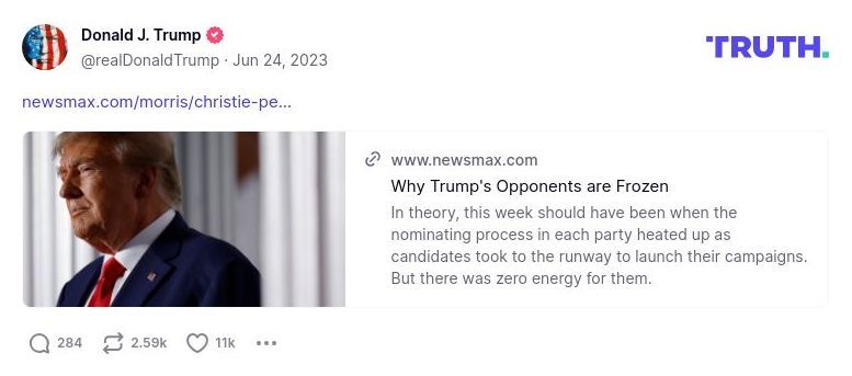 Post image from Donald Trump