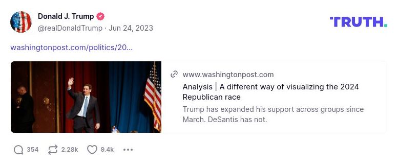 Post image from Donald Trump